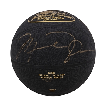 Michael Jordan Signed Black Wilson Remember The Farewell Shot Commemorative Basketball #215/230 (UDA)